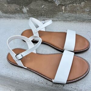 Madden Girl white ankle strap flat sandal